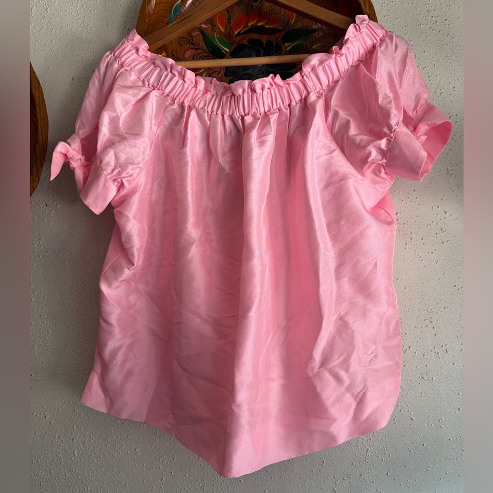 NWT J.Crew off-the-shoulder top in silk shantung Size 10 - Picture 4 of 8